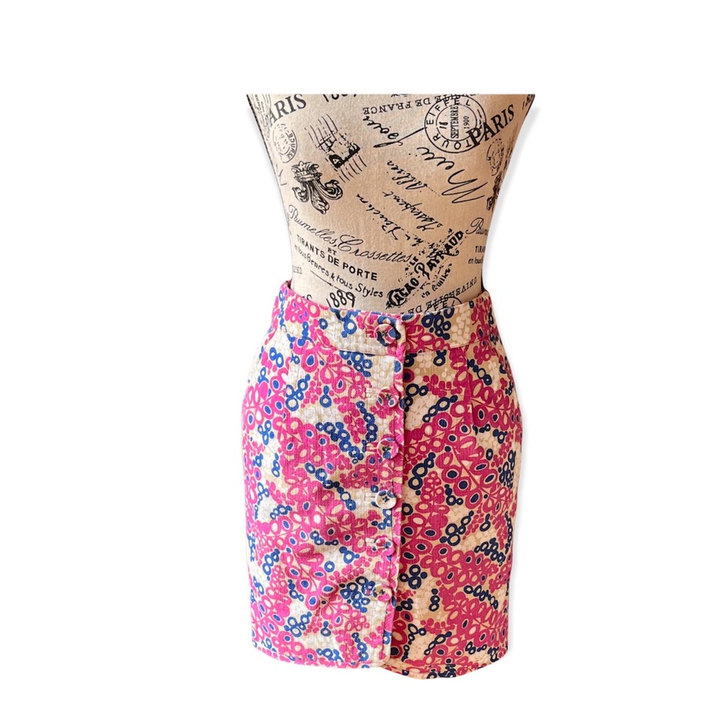 Womens Lilly Pulitzer multicolor paisley floral mini skirt full zip 0